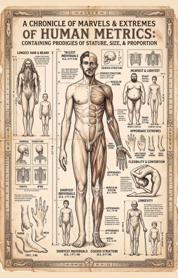 Vintage paper documenting the variation in human metrics.