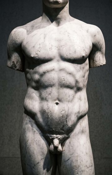 Classical marble sculpture showcasing artistic proportions of the human form in art history.